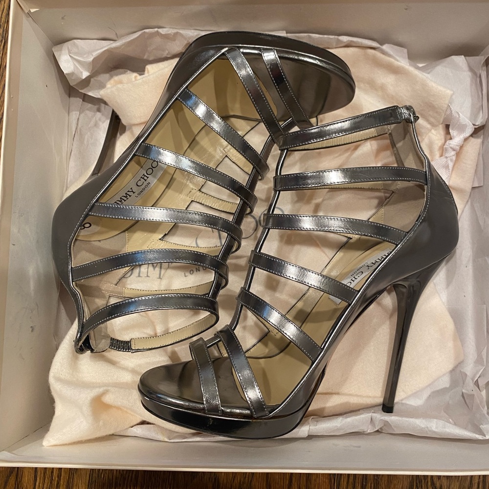 Jimmy Choo silver heels